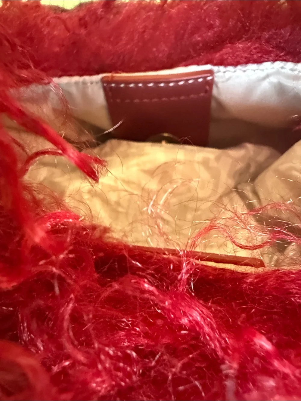 Steve Madden Biconn Red Fuzzy Shoulder Bag NWT
